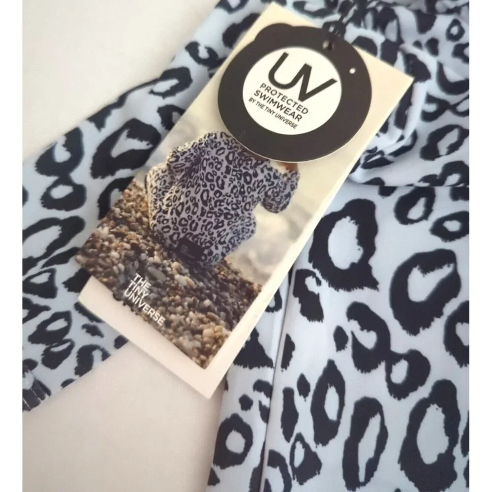 The Tiny Universe UV Protection Sunsuit Rash Guard UPF 50+ Snow Leopard 3 Months
